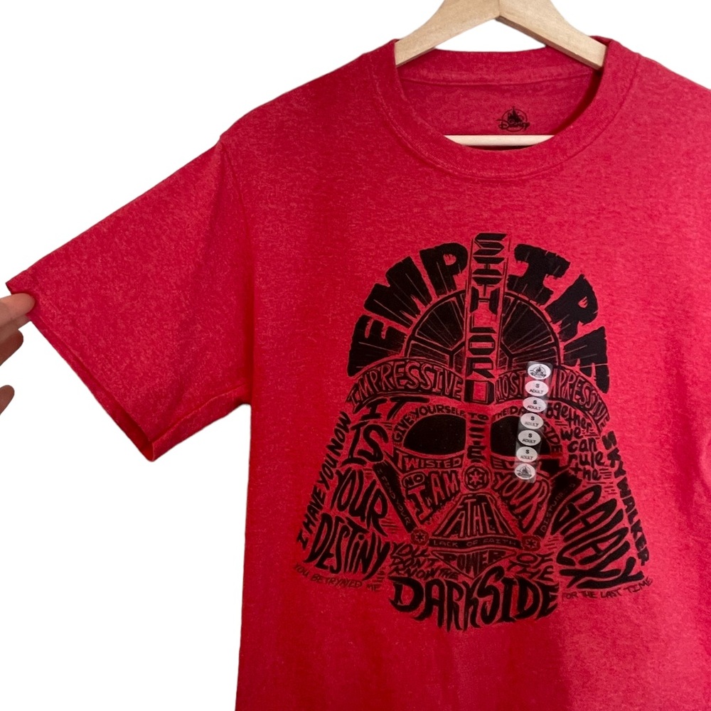 Disney Parks NWT Unisex Star Wars Darth Vader Red Short Sleeve Tee Shirt Size S